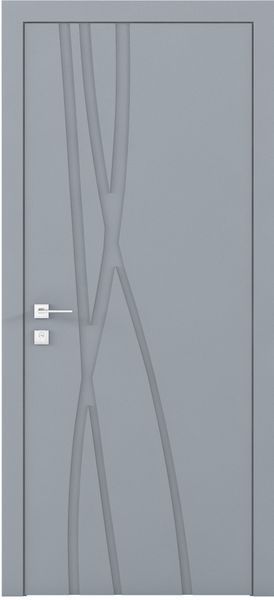 Фарбовані двері міжкімнатні Cortes Prima глухі з фрезеруванням 14 4401916623107 фото